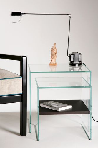 Moderner Satztisch - ZEN 3 : SISTERS - ADENTRO - Glas / Eiche / rechteckig