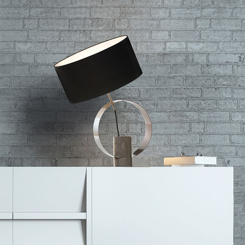 Tischlampe - BAGUE - FLAM ET LUCE LUMINAIRES - Metall / Stoff / Stein