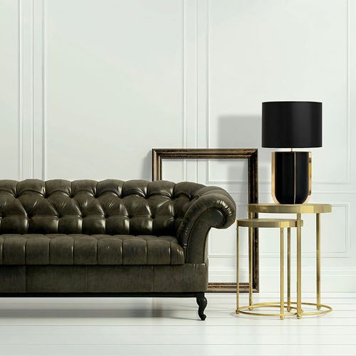 Tischlampe - CHIC - FLAM ET LUCE LUMINAIRES - Metall / Stoff / lackiertes Holz