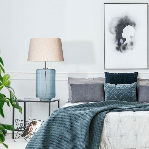 Tischlampe - COLONIA - FLAM ET LUCE LUMINAIRES - Glas / Stoff / modern