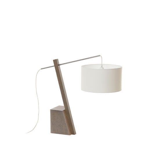 Tischlampe - JENS - FLAM ET LUCE LUMINAIRES - Stoff / Holz / Stein