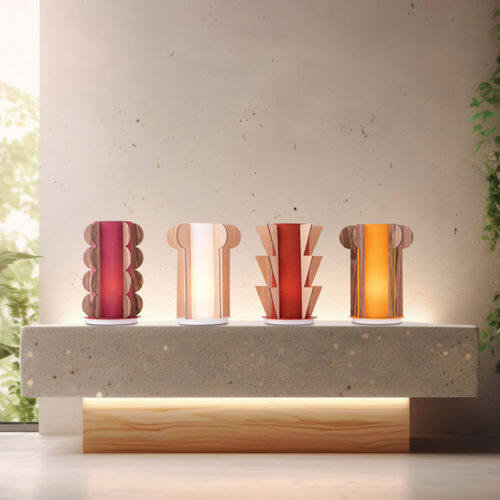 Tischlampe - RHAPSODY A - FLAM ET LUCE LUMINAIRES - Metall / Holz / modern