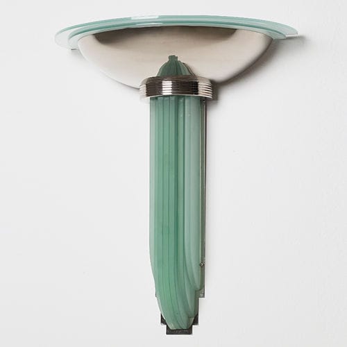 Wandleuchte / Art Deco - 345 - SOFAR - für den Innenraum / vernickeltes Messing / Glas