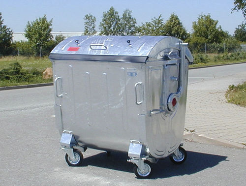 Containerform-Abfallbehälter - MGBS 1100.000-KS - Engels - Stahl / mit Rädern / mit Deckel