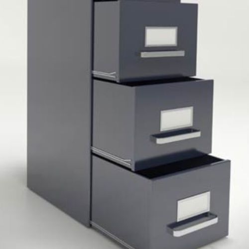 Hoher Aktenschrank - TATA STEEL - Stahl / Laminat / mit Schubladen