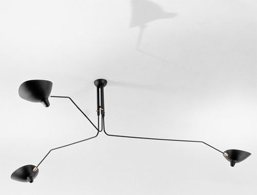 Deckenleuchte / originelles Design - MCL-R3  - SERGE MOUILLE - Metall / von Serge Mouille / 3-fach