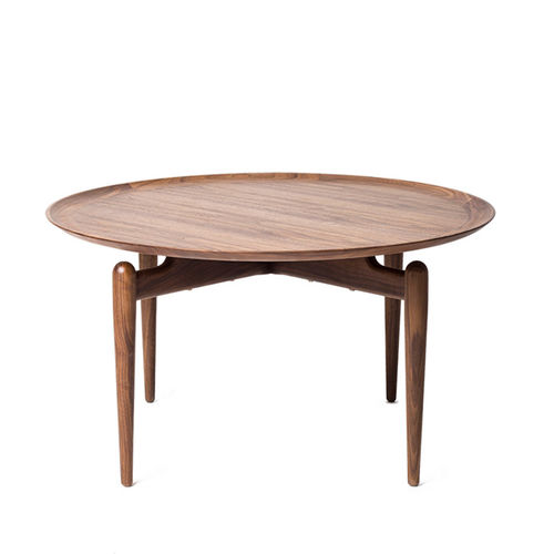 Moderner Couchtisch - SLOW - STELLAR WORKS - Massivholz / Laminat / rund