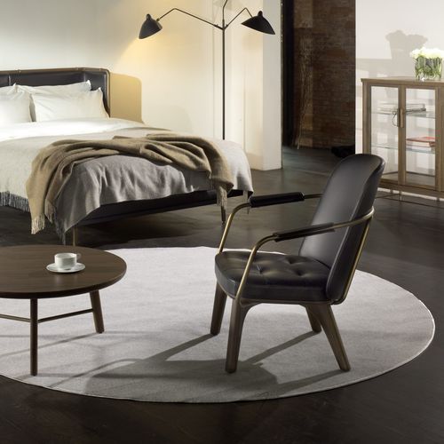 Moderner Sessel - UTILITY - STELLAR WORKS - Leder / Massivholz / Sperrholz