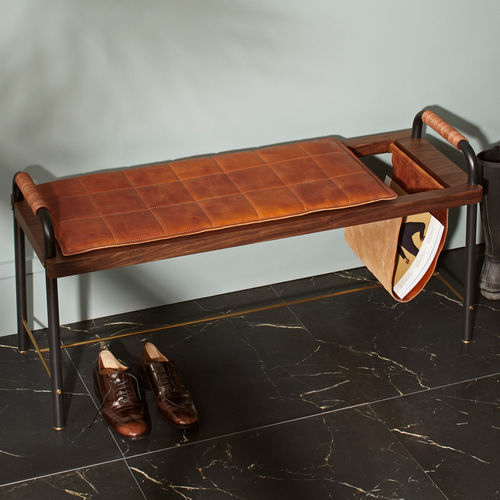 Moderne Bank - VALET - STELLAR WORKS - Edelstahl / Leder / Laminat