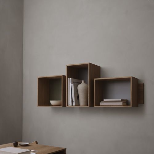 Wandmontiertes Bücherregal - SJ - WEDOWOOD - originelles Design / Eiche / Holzfurnier