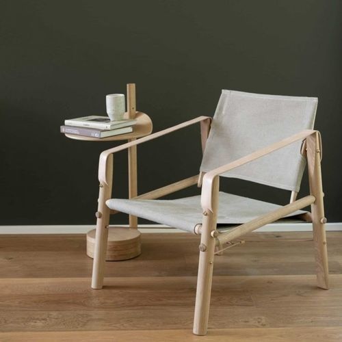 Moderner Sessel - NOMAD - WEDOWOOD - Segeltuch / Leder / Natureiche