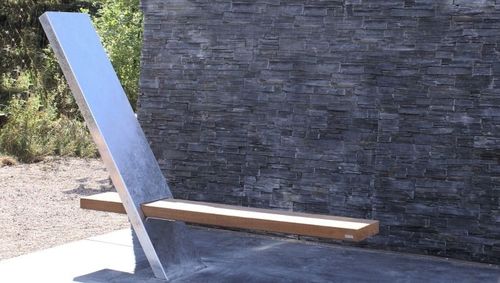 Moderne Gartenbank - V.I.P - THORS DESIGN - Holz / Metall / mit Rückenlehne