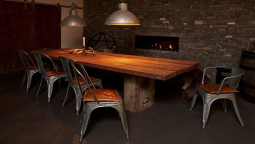 Moderner Esstisch - GAIA - THORS DESIGN - Holz / Stahl / oval