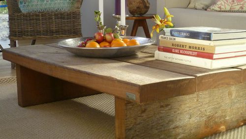 Moderner Couchtisch - THORS DESIGN - Holz / rechteckig / mit Rollen