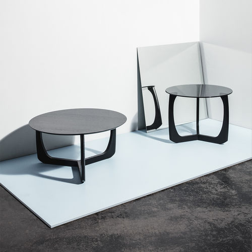 Moderner Couchtisch - LILI - mobel copenhagen - Eiche / Glas / rund