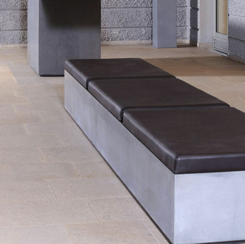 Moderne Polsterbank - Stayconcrete - Leder / Beton / für Gewerbegebrauch