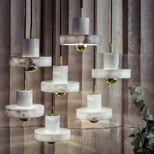Hängelampe - STONE : STP02WEU - Tom Dixon - Marmor / modern / mit Kabel