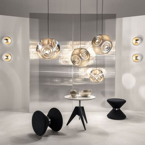 Hängelampe - CURVE BALL : CUP01SEU/CUP02SEU - Tom Dixon - Messing / originelles Design / mit Kabel
