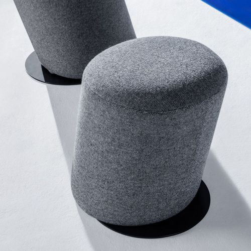 Modernes Sitzkissen - SLANT : SLANTS01HA0126BL - Tom Dixon - Stoff / rund / grau