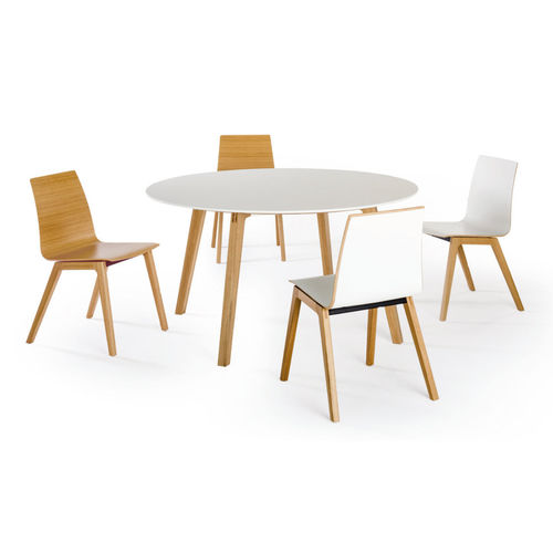 Moderner Besprechungstisch - TABLE.H - König Neurath - Massivholz / rund / für Büro