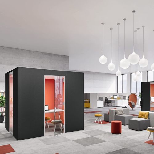 Modulares Trennwandsystem - INSIDE.CUBE - König Neurath - Stoff / Glas / für professionellen Einsatz