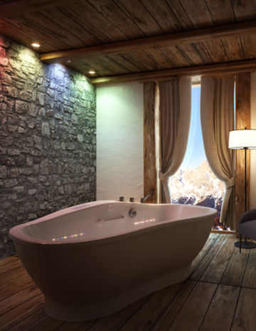 Ovale Badewanne - MOUNTAIN - Hofer Group GmbH - freistehend / zur beruflichen Nutzung / Holz