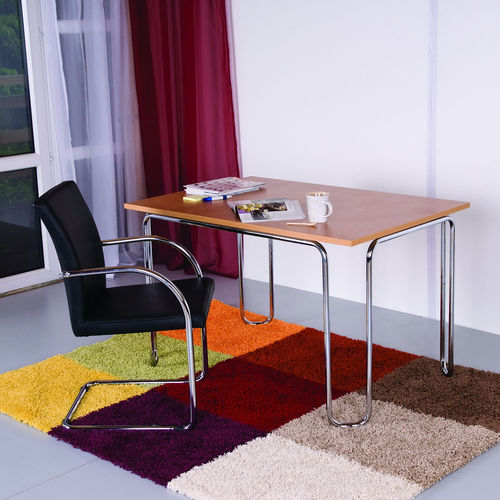 Moderner Konferenzstuhl - KENT  - KODRETA furniture, s.r.o. - für den Innenraum / Leder / Gestell aus verchromtem Stahl