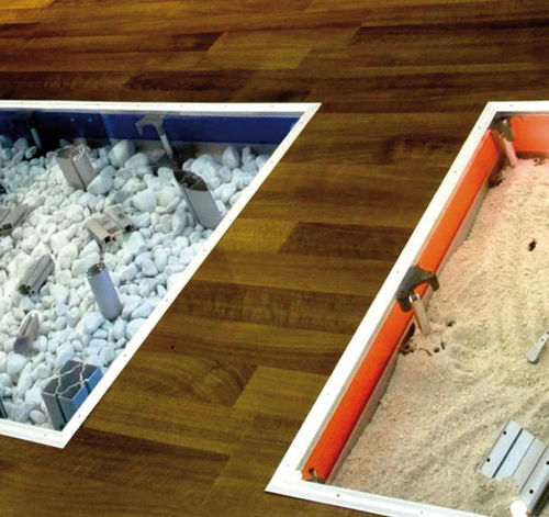 Holzdoppelboden - EXPOFLOOR - SODEM SYSTEM - Glas / mit Hintergrundbeleuchtung / für den Innenraum
