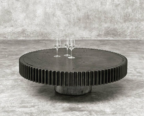 Stil-Couchtisch - LARGE GEAR - JÉRÔME-ABEL SEGUIN - Metall / rund / für Privatgebrauch