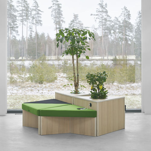 Modulare Polsterbank - ELEMENTS - A 2 designers - modern / Stoff / Eiche