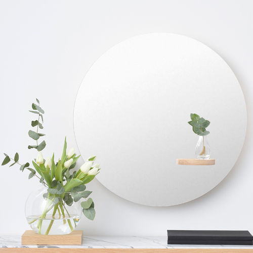Wandmontierter Spiegel - YOU MINI - A 2 designers - modern / rund / Eiche