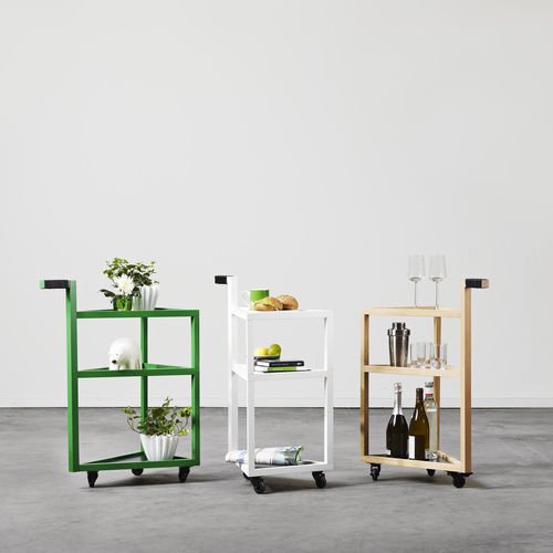 Service-Servierwagen - MOVE - A 2 designers - für Privatgebrauch / Eiche / MDF