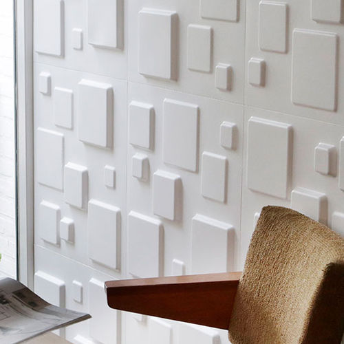 Dekorplatte für Wand - SQUARES  - WallArt - Verkleidung / Naturfaser / 3D