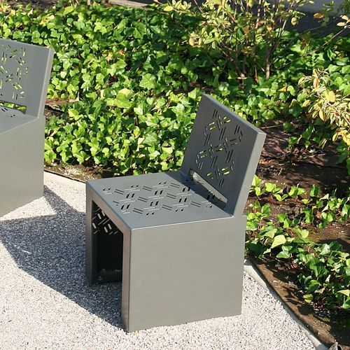 Moderner Stuhl - GIRO - ACCENTURBA - für Außenbereich / Stahlblech / thermolackierter Stahl
