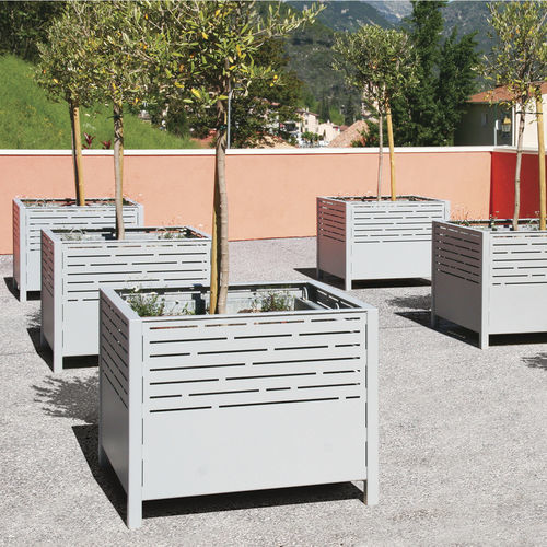 Pflanzkübel / galvanisiertem Stahl - PANORAMIC - ACCENTURBA - thermolackierter Stahl / quadratisch / modern