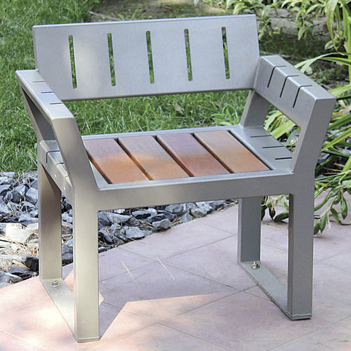Moderner Sessel - VARIO - ACCENTURBA - Eiche / thermolackierter Stahl / grau