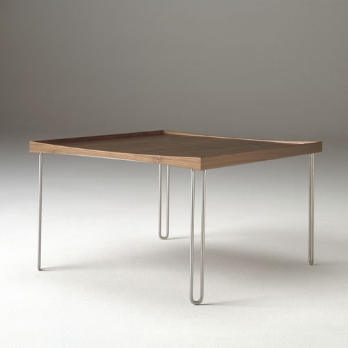 Couchtisch / skandinavisches Design - TRAY  - House of Finn Juhl – Onecollection - Massivholz / Laminat / gebürsteter Edelstahl