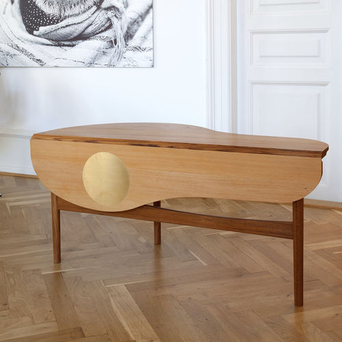 Couchtisch / skandinavisches Design - BUTTERFLY - House of Finn Juhl – Onecollection - Teakholz / Kiefer / Messing