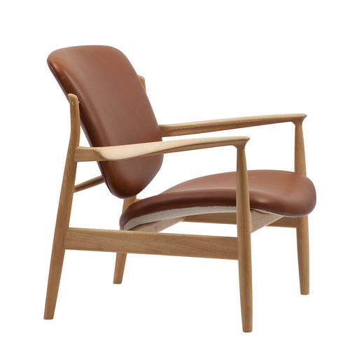 Sessel / skandinavisches Design - FRANCE - House of Finn Juhl – Onecollection - Leder / Stoff / Holz