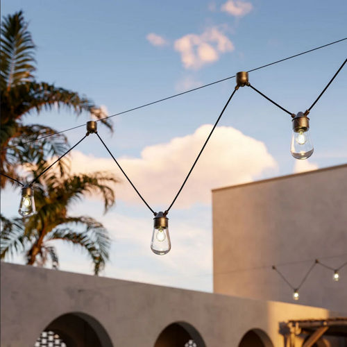 LED-Seilleuchte - DROP  - Torremato - rund / Messing / Glas