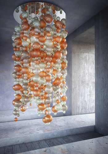 Kronleuchter / originelles Design - BALLOTON - Venini - Glas / Metall / LED