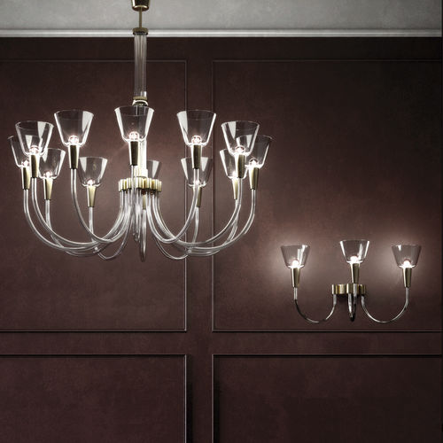 Moderner Kronleuchter - SOFFIATI 1935 - Venini - Kristall / Metall / Halogen