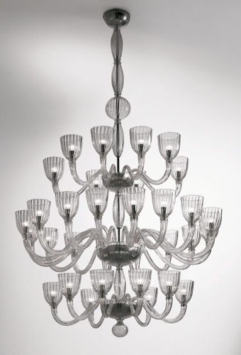 Moderner Kronleuchter - MARTINENGO - Venini - Kristall / geblasenes Glas / Metall