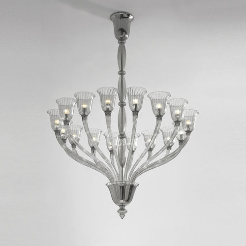 Moderner Kronleuchter - MONTEVERDI - Venini - geblasenes Glas / Metall / mit Glühlampe