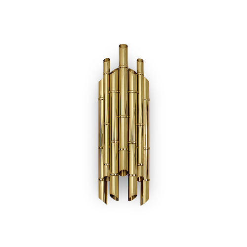 Moderne Wandleuchte - SAKI - BRABBU DESIGN FORCES - für den Innenraum / Messing mit Goldauflage / zylinderförmig