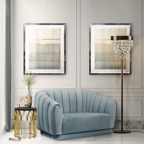 Moderner Sessel - OREAS - BRABBU DESIGN FORCES - Samt / Leder / weiß