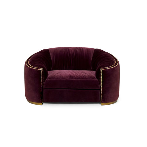 Moderner Sessel - WALES - BRABBU DESIGN FORCES - Samt / Farbe anpassbar / Gestell aus Messing