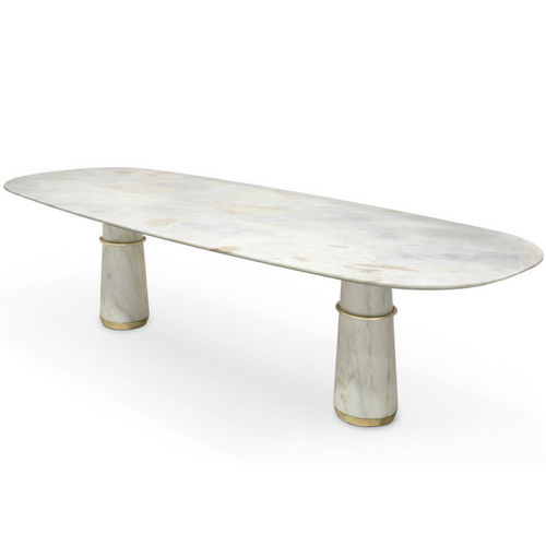 Moderner Esstisch - AGRA II - BRABBU DESIGN FORCES - Marmor / Gestell aus Messing / Gestell aus Marmor