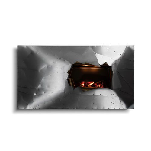 Elektrokamin - ERUPTION - BRABBU DESIGN FORCES - wandmontiert / Einseitig / offene Feuerstelle