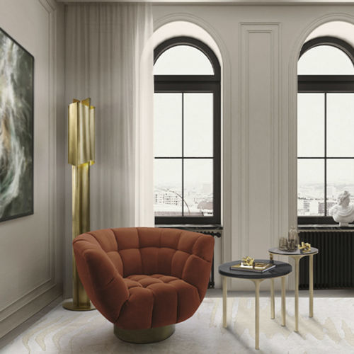 Moderner Beistelltisch - LURAY - BRABBU DESIGN FORCES - Holzfurnier / Palisander / Glas